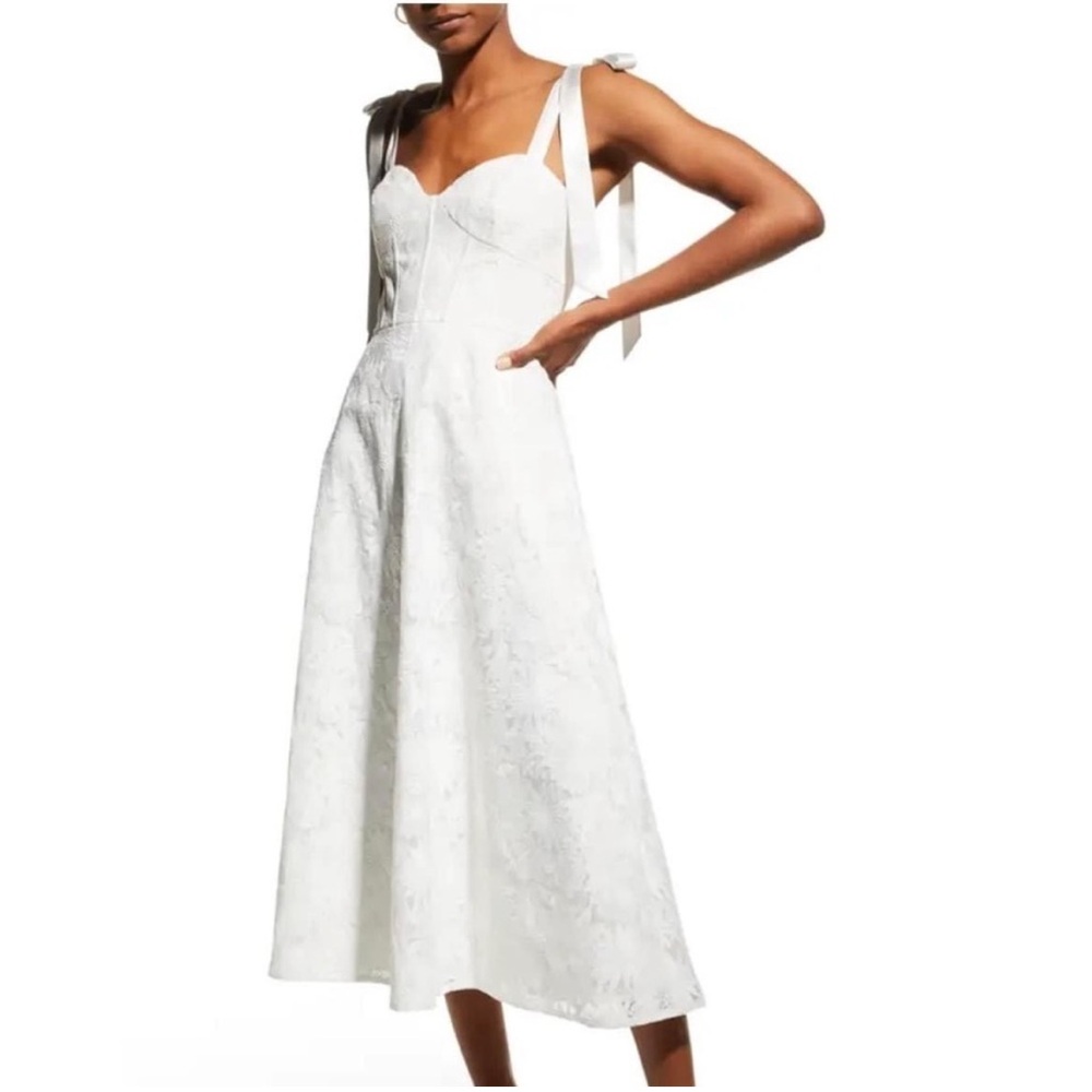 Aidan Matrix Corset Lace Midi Dress